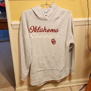 Oklahoma Sooners NCAA Light Gray Soft Pullover Hoodie Women's Size XL
